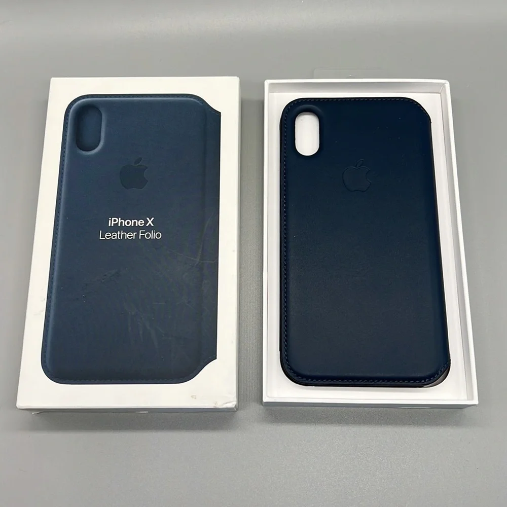 𖣘 iPhone X Leather Folio 𖣘 Cosmic Blue - Apple